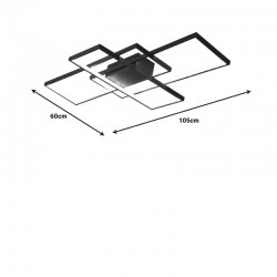 Φωτιστικό οροφής Luxane pakoworld led μαύρο μέταλλο 105x60x7εκ