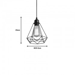 Φωτιστικό οροφής Jabrey pakoworld μαύρο μέταλλο Φ20.5x25εκ