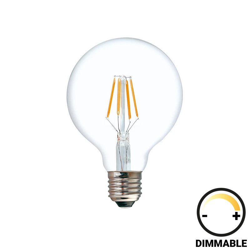 LED lamp G95 Bulb pakoworld dimmable 4W E27 200-220V clear