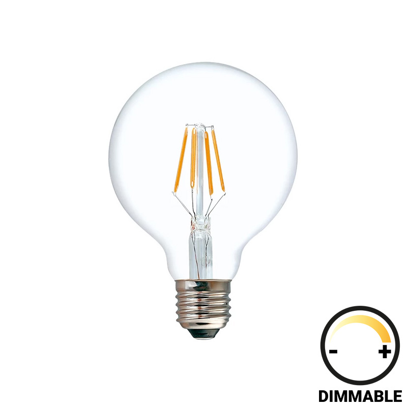 Λαμπτήρας LED G80 Bulb pakoworld dimmable 8W E27 clear