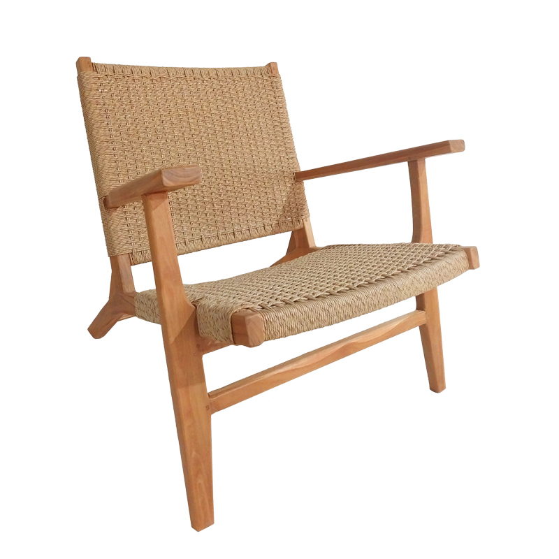 Armchair Crosy pakoworld teak wood in natural shade 71x81x75cm