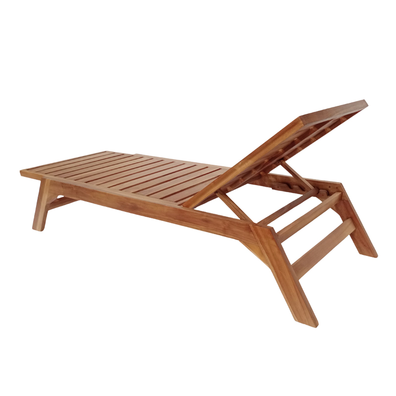 Deckchair Melop pakoworld teak wood in natural shade 200x70x35cm