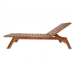 Deckchair Melop pakoworld teak wood in natural shade 200x70x35cm