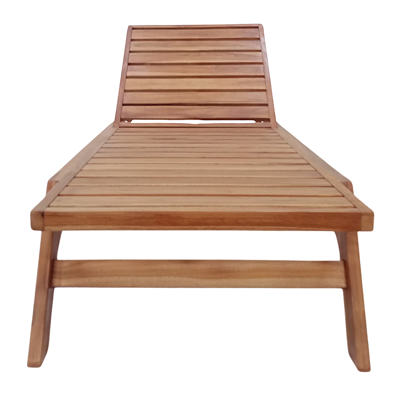 Deckchair Melop pakoworld teak wood in natural shade 200x70x35cm