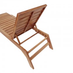 Deckchair Melop pakoworld teak wood in natural shade 200x70x35cm