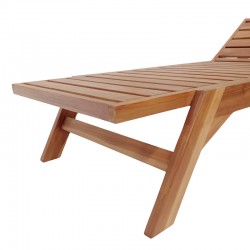 Deckchair Melop pakoworld teak wood in natural shade 200x70x35cm