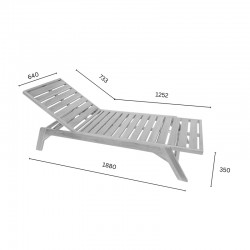 Deckchair Melop pakoworld teak wood in natural shade 200x70x35cm