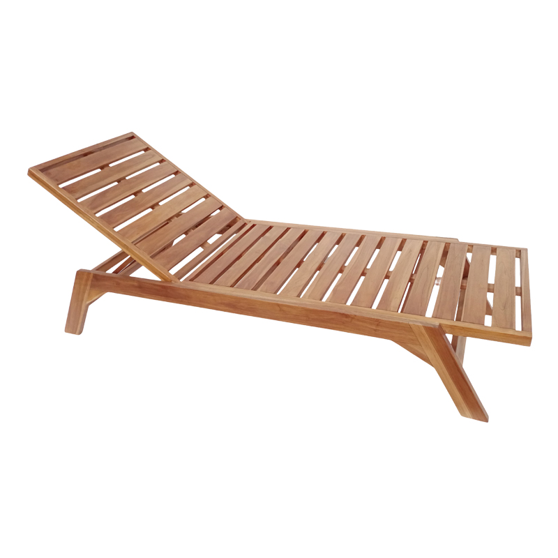 Deckchair Melop pakoworld teak wood in natural shade 200x70x35cm