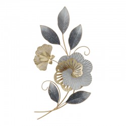 Wall decoration Lux Inart metal in gold-white shade 49.5x92x7cm