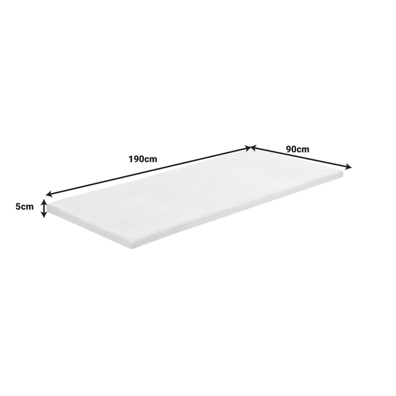 Top Casmeriane pakoworld white fabric-memory foam 90x190x5cm