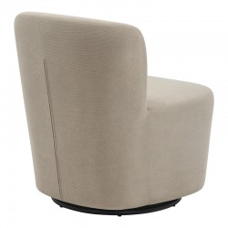 Swish rotating armchair pakoworld boucle fabric in beige shade 63x76x76.5cm