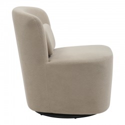 Swish rotating armchair pakoworld boucle fabric in beige shade 63x76x76.5cm