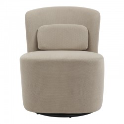 Swish rotating armchair pakoworld boucle fabric in beige shade 63x76x76.5cm