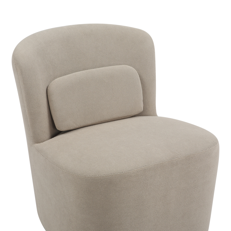 Swish rotating armchair pakoworld boucle fabric in beige shade 63x76x76.5cm