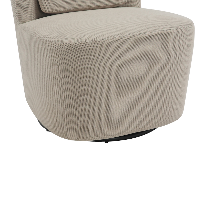 Swish rotating armchair pakoworld boucle fabric in beige shade 63x76x76.5cm