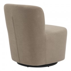 Swish rotating armchair pakoworld bouclé fabric in gray-beige shade 63x76x76.5cm