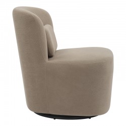 Swish rotating armchair pakoworld bouclé fabric in gray-beige shade 63x76x76.5cm