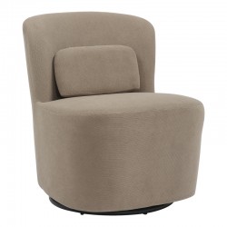 Swish rotating armchair pakoworld bouclé fabric in gray-beige shade 63x76x76.5cm