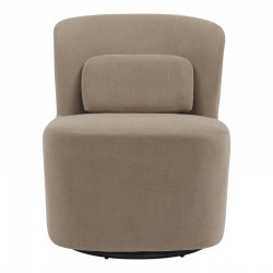 Swish rotating armchair pakoworld bouclé fabric in gray-beige shade 63x76x76.5cm