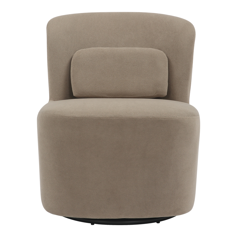 Swish rotating armchair pakoworld bouclé fabric in gray-beige shade 63x76x76.5cm