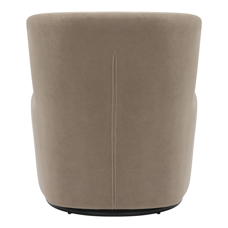 Swish rotating armchair pakoworld bouclé fabric in gray-beige shade 63x76x76.5cm