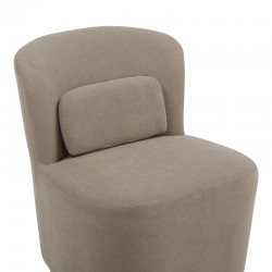 Swish rotating armchair pakoworld bouclé fabric in gray-beige shade 63x76x76.5cm