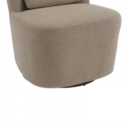 Swish rotating armchair pakoworld bouclé fabric in gray-beige shade 63x76x76.5cm