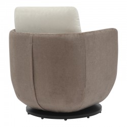 Armchair rotating Coupa pakoworld fabric in beige shade 75x77x79cm