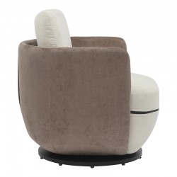 Armchair rotating Coupa pakoworld fabric in beige shade 75x77x79cm