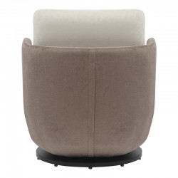 Armchair rotating Coupa pakoworld fabric in beige shade 75x77x79cm