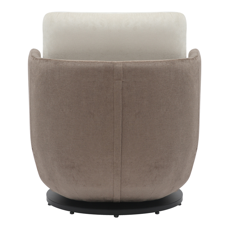 Armchair rotating Coupa pakoworld fabric in beige shade 75x77x79cm