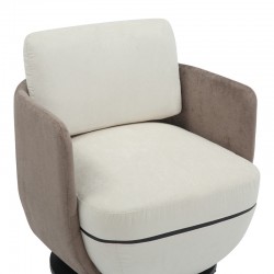 Armchair rotating Coupa pakoworld fabric in beige shade 75x77x79cm