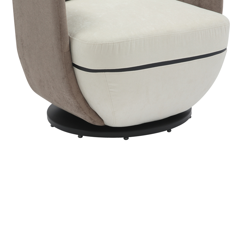 Armchair rotating Coupa pakoworld fabric in beige shade 75x77x79cm