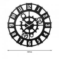 Wall clock Idanst Inart metal in black shade 47x2x47cm