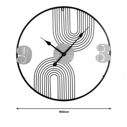 Wall clock Tanel Inart metal in black shade 60x2.5x60cm