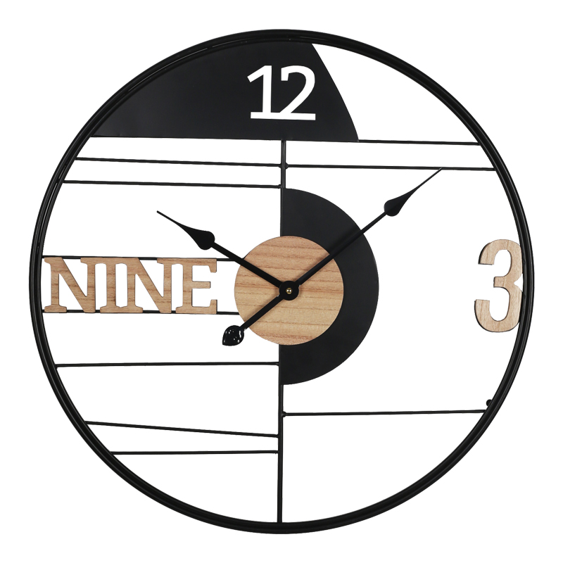 Wall clock Divoso Inart metal in black shade 60x3x60cm