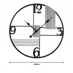 Wall clock Quarta Inart metal in black shade 60x2.5x60cm