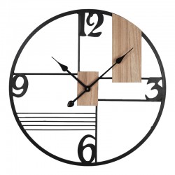 Wall clock Quarta Inart metal in black shade 60x2.5x60cm