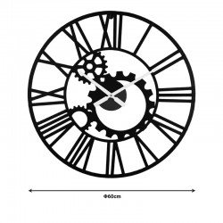 Wall clock Grana Inart metal in black shade 60x3x60cm