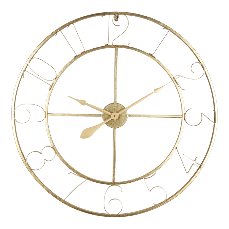 Wall clock Compa Inart metal in gold shade 80x3x80cm