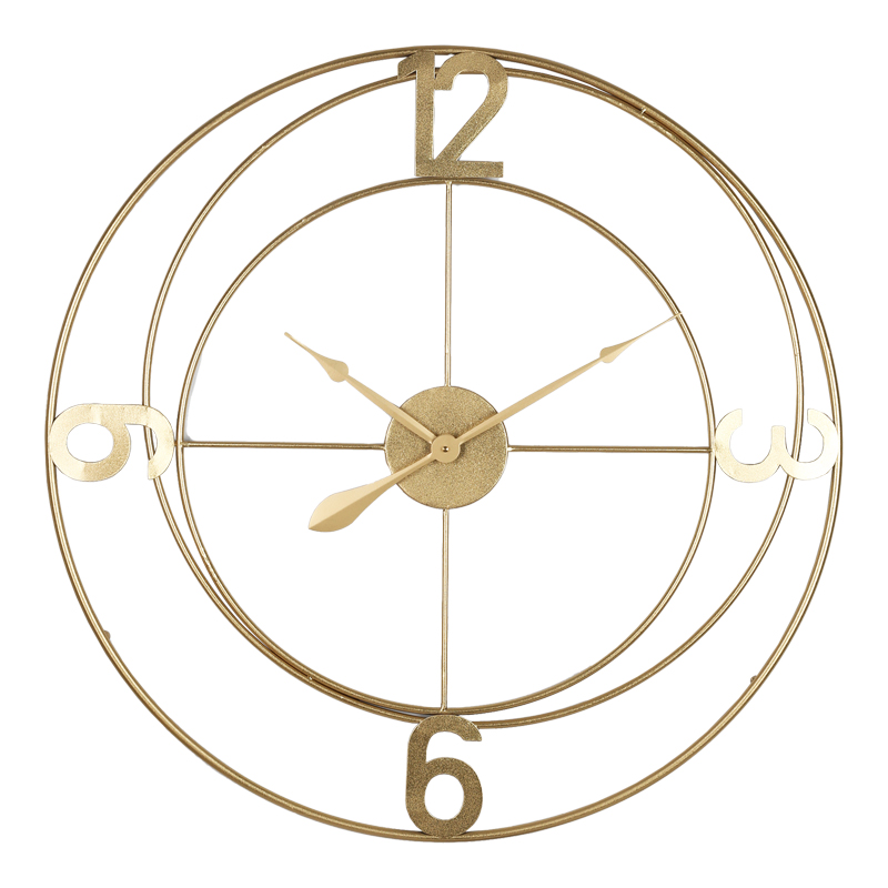 Wall clock Rive Inart metal in gold shade 80x3x80cm