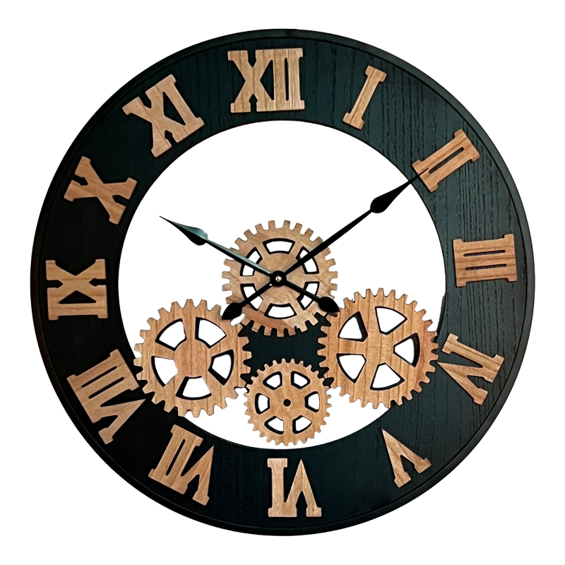 Wall clock Graniz Inart metal in black shade 60x3x60cm