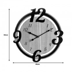 Wall clock Anga Inart metal in black shade 46x3.5x50cm