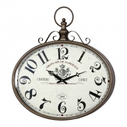 Wall clock Krepi Inart metal in brown shade 55.5x6.5x60cm