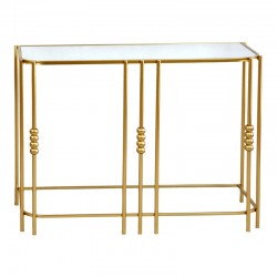 Console Emiliane Inart gold metal - mirror glass 90x32x77cm