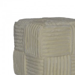 Cuirl Inart bouclé fabric stool in white shade 45x45x45cm