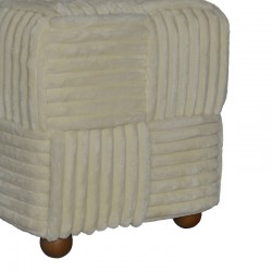 Cuirl Inart bouclé fabric stool in white shade 45x45x45cm