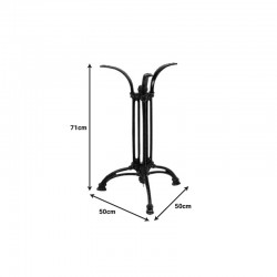 Βάση τραπεζιού Outil pakoworld μεταλλική σε μαύρη απόχρωση 50x50x71εκ