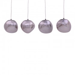 Ceiling light Vidro pakoworld E27 in silver color 60x15x80cm