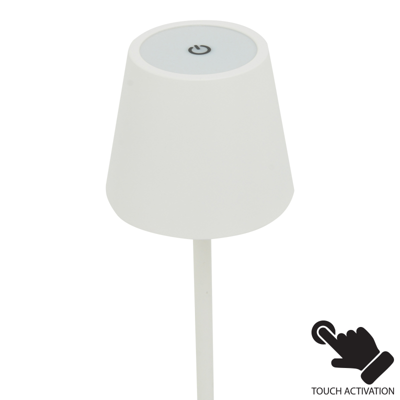 Brave Ι pakoworld LED touch table lamp rechargeable in white color D11.5x37cm